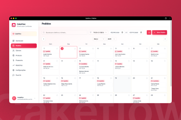 Calendário de entregas do CakeFlow