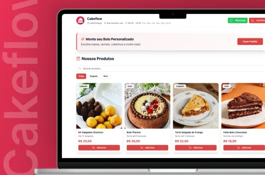 Catálogo online do CakeFlow