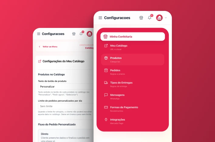 Configurações do CakeFlow