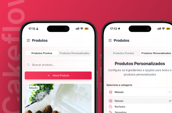 Cadastro de produtos do CakeFlow